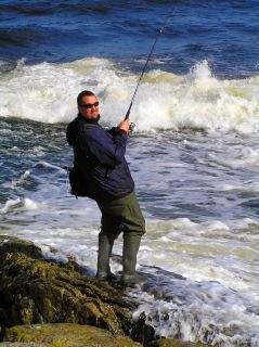 Havsöring och lax fiske i Simrsihamn, Österlen, Skåne. Fishing for trout and salomon